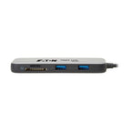 Eaton U444-06N-H4MUC3 interface hub USB Type-C 10000 Mbit/s Black, Gray