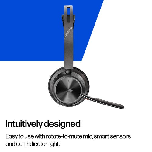 HP Poly Voyager Focus 2 Microsoft Teams Certified USB-C-C Headset +USB-C/A Adapter TAA
