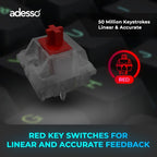 Adesso EasyTouch 1300 keyboard Home/Office USB + RF Wireless + Bluetooth QWERTY US English Black, Gray