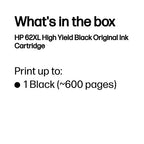 HP 62XL High Yield Black Original Ink Cartridge