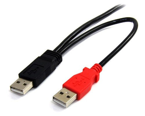 StarTech.com USB2HABMY3 USB cable USB 2.0 35.4" (0.9 m) Mini-USB B 2 x USB A 0.48 Gbit/s Black