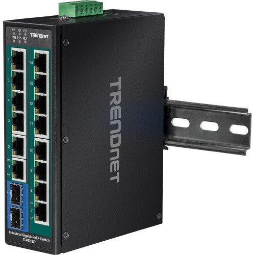 Trendnet TI-PG162 network switch Unmanaged Gigabit Ethernet (10/100/1000) Power over Ethernet (PoE) Black