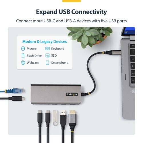 StarTech.com 315B-USBC-MULTIPORT laptop dock/port replicator Wired USB 3.2 Gen 1 (3.1 Gen 1) Type-C Gray