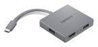 Lenovo GX91R64790 laptop dock/port replicator Wired USB 3.2 Gen 1 (3.1 Gen 1) Type-C Gray