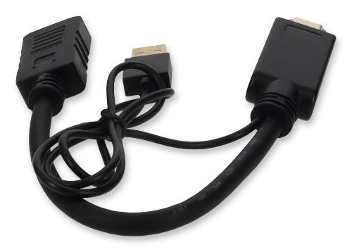 AddOn Networks HDMI2DPUSB video cable adapter 7.87" (0.2 m) HDMI Type A (Standard) DisplayPort Black