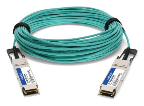 AddOn Networks ADD-QCIQIN-AOC50M InfiniBand/fibre optic cable 1968.5" (50 m) QSFP+ AOC Aqua color, Stainless steel