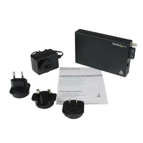StarTech.com ET91000SC2 network media converter 2000 Mbit/s 850 nm Multi-mode Black