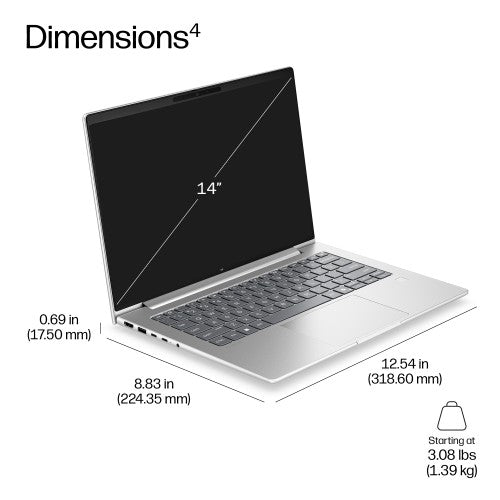 HP ProBook 4 G2a 14 inch Notebook Next Gen AI PC Copilot+ PC AMD Ryzen™ AI 7 445 Laptop 14" Touchscreen WUXGA 16 GB DDR5-SDRAM 512 GB SSD Wi-Fi 6E (802.11ax) Windows 11 Pro Silver