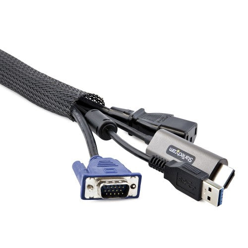 StarTech.com WKSTNCMFLX cable organizer Floor Cable sleeve Black 1 pc(s)