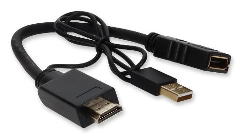 AddOn Networks HDMI2DPUSB video cable adapter 7.87" (0.2 m) HDMI Type A (Standard) DisplayPort Black