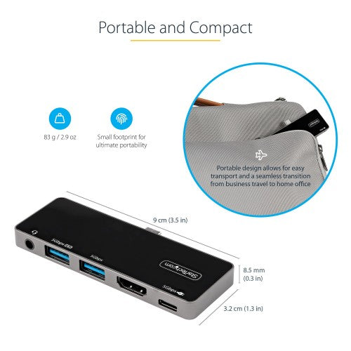 StarTech.com DKT30ICHPD laptop dock/port replicator Wired USB 3.2 Gen 1 (3.1 Gen 1) Type-C Black, Silver