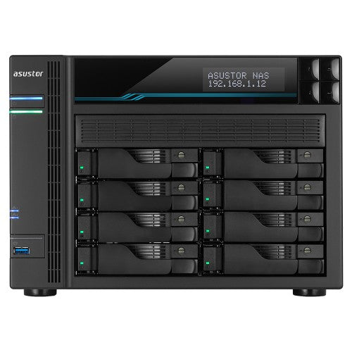Asustor Lockerstor 10 AS6510T NAS Tower Intel Atom® C3538 8 GB DDR4 0 TB ADM Black