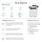 HP LaserJet Pro 4101fdw Wireless Multifunction Black and white Printer, Copier, Scanner; Duplex