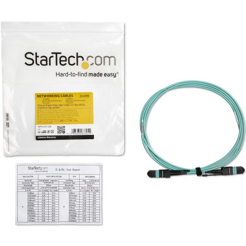 StarTech.com MPO12PL2M InfiniBand/fibre optic cable 78.7" (2 m) MPO/MTP Aqua color