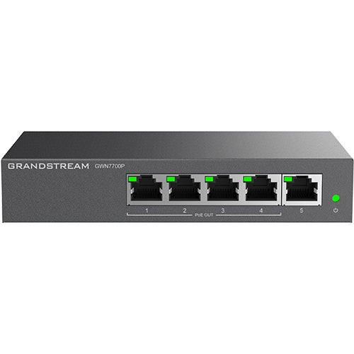 Grandstream Networks GWN7700P network switch Unmanaged Gigabit Ethernet (10/100/1000) Power over Ethernet (PoE) Black