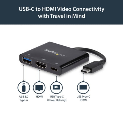 StarTech.com CDP2HDUACP laptop dock/port replicator Wired USB 3.2 Gen 1 (3.1 Gen 1) Type-C Black