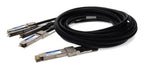 AddOn Networks QDD-4ZQ100-CU2-5M-AO InfiniBand/fibre optic cable 98.4" (2.5 m) QSFP-DD 4x QSFP56 DAC Black, Stainless steel