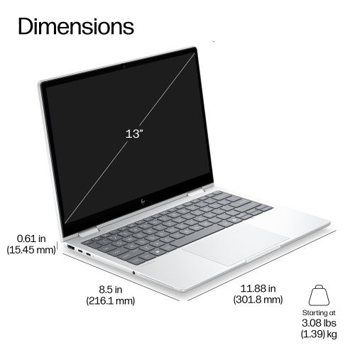 HP EliteBook 8 Flip G2i 13 inch Notebook Next Gen AI PC Wolf Pro Security Edition Copilot+ PC Intel Core Ultra 5 325 Laptop 13.3" Touchscreen WUXGA 32 GB LPDDR5x-SDRAM 512 GB SSD Wi-Fi 7 (802.11be) Windows 11 Pro Silver