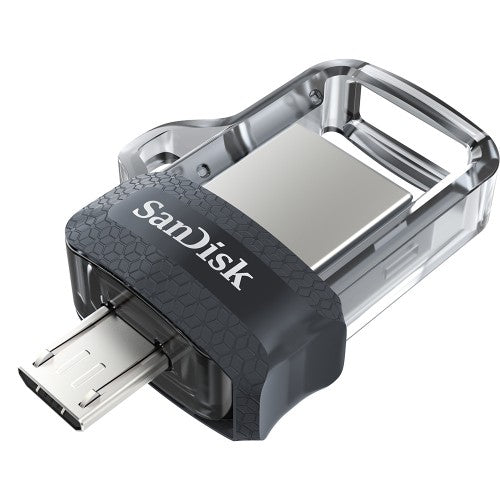 SanDisk 32GB Ultra Dual m3.0 USB flash drive USB Type-A / Micro-USB 3.2 Gen 2 (3.1 Gen 2) Gray, Stainless steel
