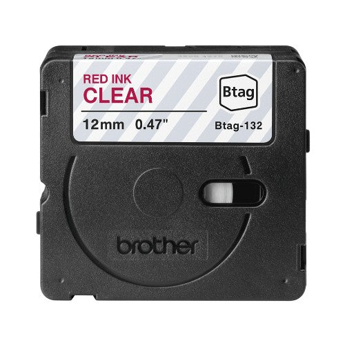 Brother BTAG-132 label-making tape Red on transparent