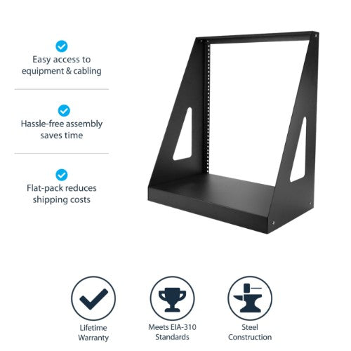 StarTech.com 2POSTRACK12 rack cabinet 12U Freestanding rack Black