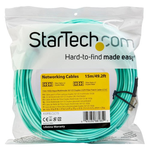 StarTech.com A50FBLCLC15 InfiniBand/fibre optic cable 590.6" (15 m) LC Aqua color