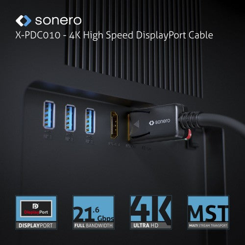 sonero 8K Displayport Kabel 1.4v 59.1" (1.5 m) Black