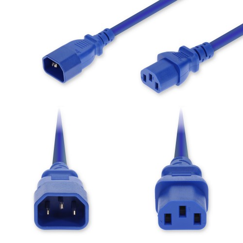 AddOn Networks ADD-C142C13C18G5FBE power cable Blue 59.1" (1.5 m) IEC C14 IEC C13