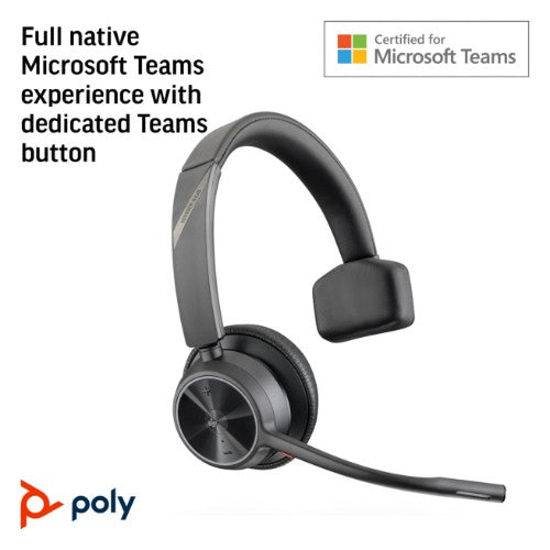 HP Poly Voyager 4310-M Microsoft Teams Certified USB-A Headset +BT700 dongle TAA