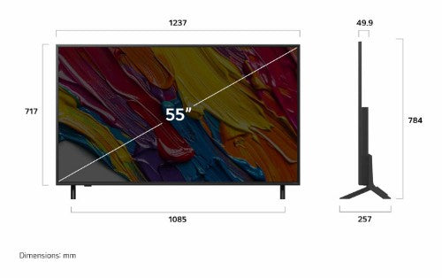 LG QNED 55QNED82AUA TV 55" 4K Ultra HD Smart TV Wi-Fi Black