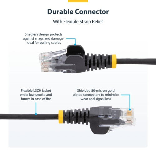 StarTech.com N6PAT6BKS networking cable Black 70.9" (1.8 m) Cat6 U/UTP (UTP)