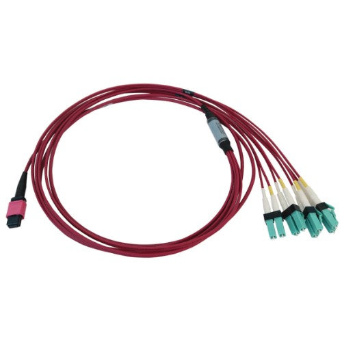 Tripp Lite N845X-02M-8L-MG InfiniBand/fibre optic cable 78.7" (2 m) MPO/MTP 4x LC OFNR Aqua color, Black, Magenta