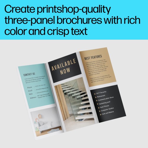 HP Professional Tri-Fold Business Paper Glossy 48 lb 8.5 x 11 in. (216 x 279 mm) 150 sheets