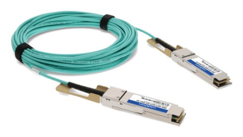 AddOn Networks 100G-QSFP-QSFP-AOC-0601-AO InfiniBand/fibre optic cable 236.2" (6 m) QSFP28 Aqua color, Stainless steel