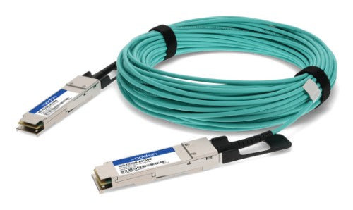 AddOn Networks ADD-QCIQIN-AOC50M InfiniBand/fibre optic cable 1968.5" (50 m) QSFP+ AOC Aqua color, Stainless steel