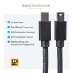 StarTech.com MDISPLPORT3 DisplayPort cable 35.4" (0.9 m) mini DisplayPort Black