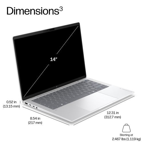 HP EliteBook X G2a 14 inch Notebook Next Gen AI PC Wolf Pro Security Edition Copilot+ PC Laptop 14" 3K 32 GB LPDDR5x-SDRAM 1 TB SSD Wi-Fi 7 (802.11be) Windows 11 Pro Blue