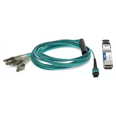 AddOn Networks QSFP-8LC-AOC3M-AO InfiniBand/fibre optic cable 118.1" (3 m) QSFP+ MPO Aqua color