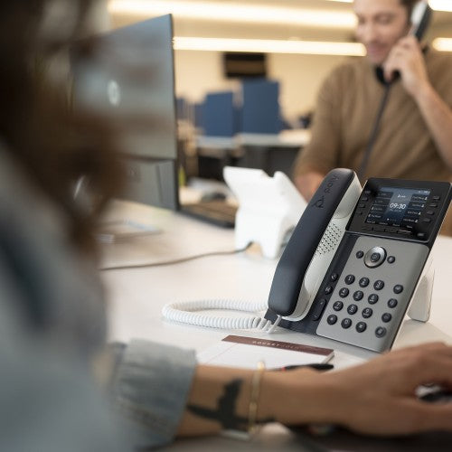 HP Poly Edge E400 IP Phone and PoE-enabled with Power Supply