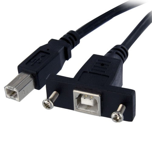 StarTech.com USBPNLBFBM1 USB cable USB 2.0 11.8" (0.3 m) USB B 0.48 Gbit/s Black