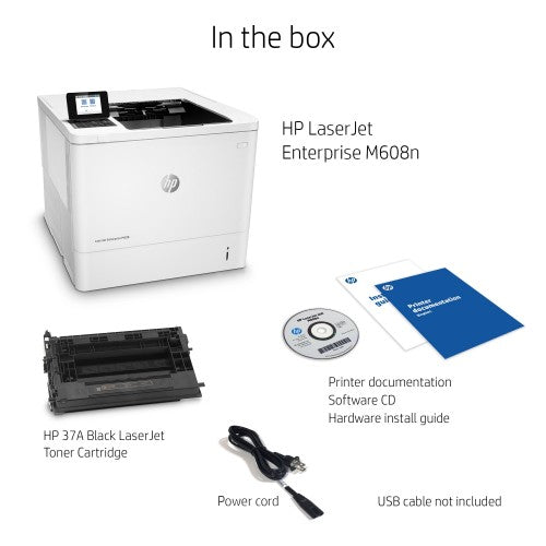 HP LaserJet Enterprise M608n Wireless Black and white Printer, Ethernet Only