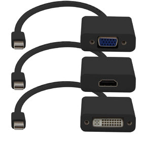 AddOn Networks MDP2VGA-HDMI-DVI-B video cable adapter 7.87" (0.2 m) Mini DisplayPort VGA + HDMI + DVI Black