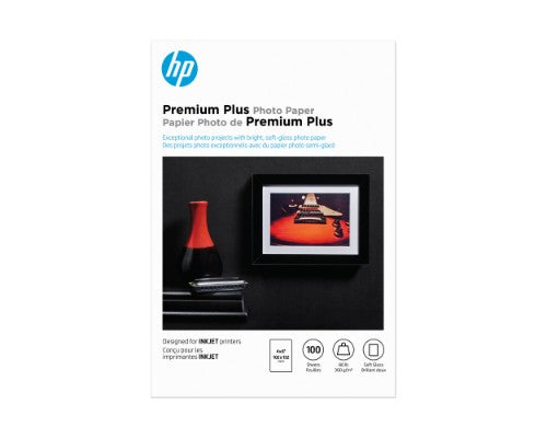 HP Premium Plus Photo Paper Satin 80 lb 4 x 6 in. (101 x 152 mm) 100 sheets