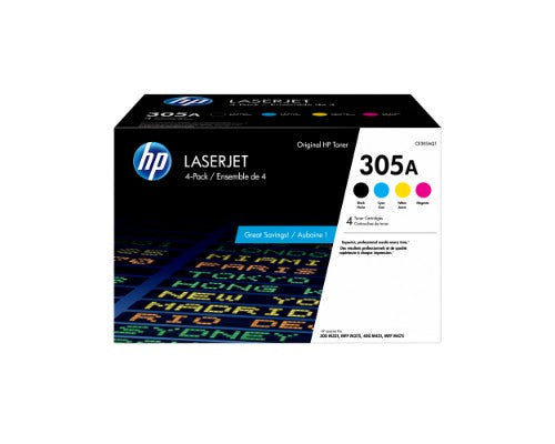 HP 305A 4-pack Black/Cyan/Magenta/Yellow Original LaserJet Toner Cartridges