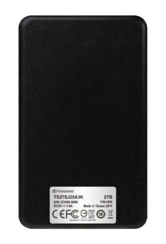 Transcend 2TB StoreJet 25A3 external hard drive 2.5" Micro-USB B 3.2 Gen 1 (3.1 Gen 1) Black