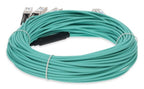 AddOn Networks QSFP28-4SFP28-AOC20M-DE-AO InfiniBand/fibre optic cable 787.4" (20 m) 4x SFP28 AOC Aqua color, Stainless steel