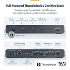 StarTech.com 206N-TB5USB4DOCK laptop dock/port replicator Wired Thunderbolt 5 Black, Gray