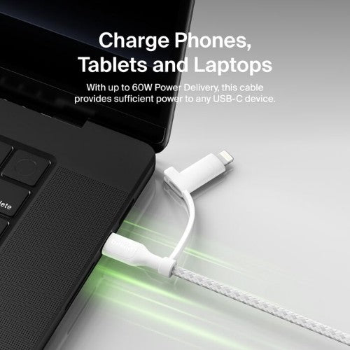 Belkin BoostCharge Pro USB cable USB 2.0 59.1" (1.5 m) USB C USB C/Lightning White