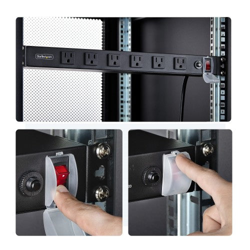 StarTech.com 1215B8H-RACK-PDU-RA power distribution unit (PDU) 12 AC outlet(s) 1U Black