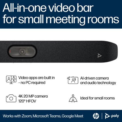 HP Poly Studio X32 All-In-One Video Bar No Power Supply TAA